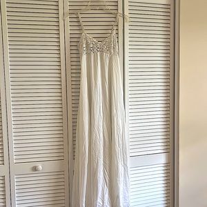 Long white spaghetti strap nightgown